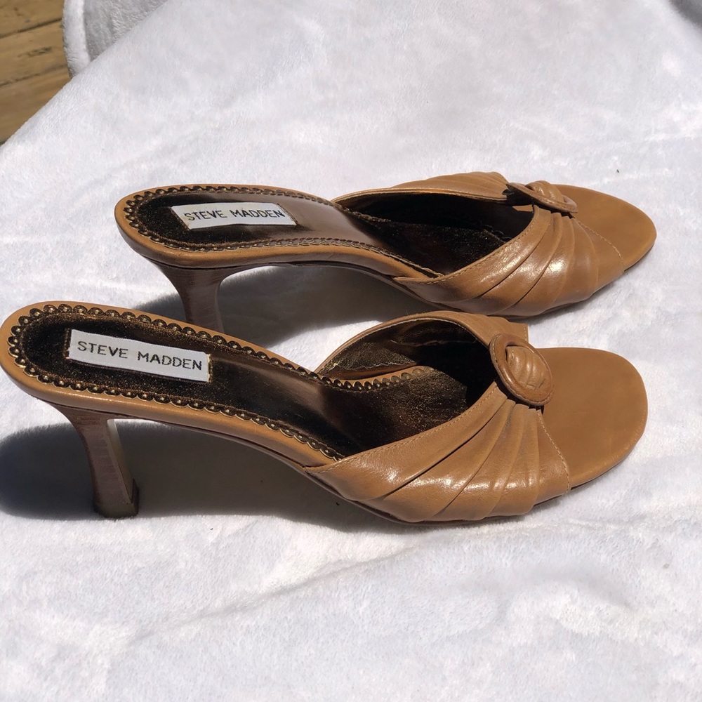 Steve Madden Cate Tan Leather Heels 8